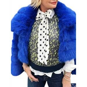 NEW JAYLEY bilberry faux fur jacket in blue